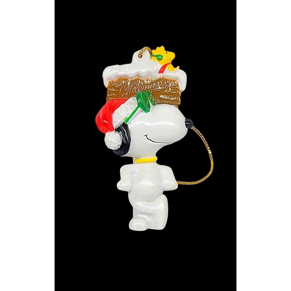 Vtg Snoopy Woodstock Peanuts Christmas Ornament North Pole Joe Cool Whitman's